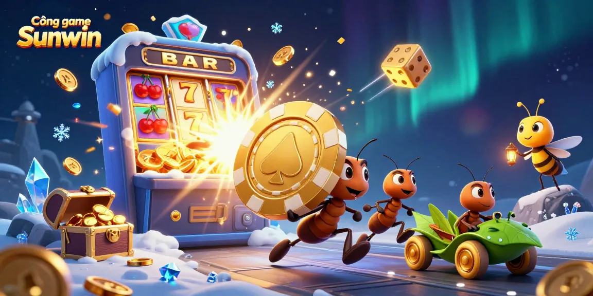 Experience Cổng game Sunwin with vibrant 3D casino elements and dynamic characters in an exciting heist.
