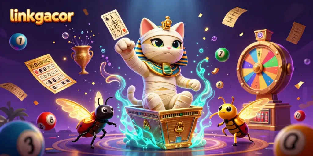 Experience thrilling gameplay with the link gacor, featuring dynamic scenes of winning moments and fortune.