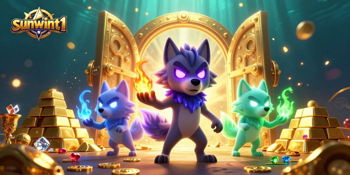 Experience exciting wins at sunwint1 with ghostly wolves and treasure in a vibrant casino scene.