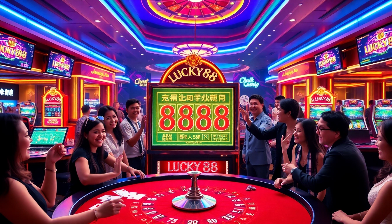 Engage players with the thrilling lucky88 slot machine experience in a lively casino atmosphere.