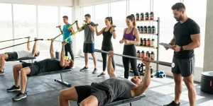 Akra Labs Steroid Shop - Aktive Athleten im Fitnessstudio mit hochwertigen Supplements.
